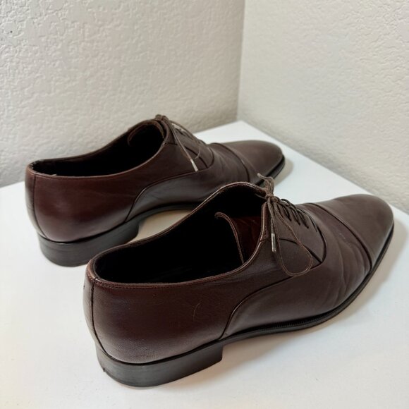Bruno Magli Maioco Oxford Dress Shoes Brown Italy Nappa Leather Size 12 ret $395 - Picture 7 of 16